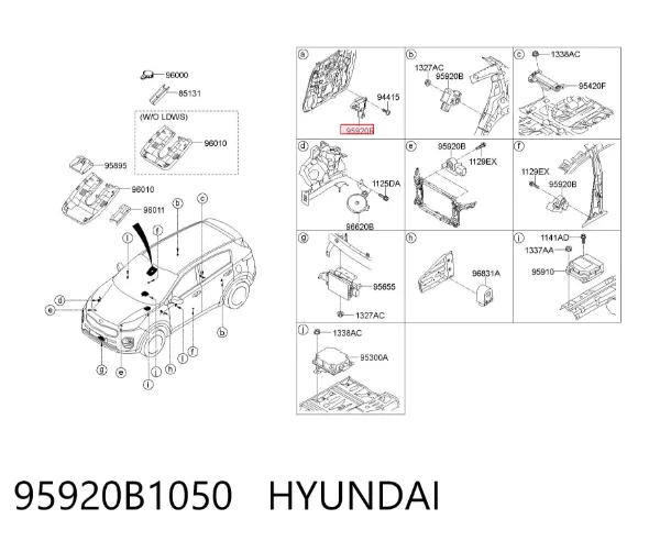 Sensor de airbag delantero 95920B1050 Hyundai/Kia