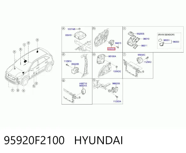 Sensor de airbag delantero 95920F2100 Hyundai/Kia