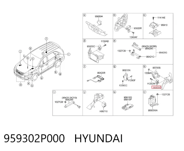 Sensor de airbag delantero 959302P000 Hyundai/Kia