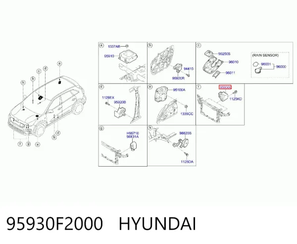 Sensor de airbag delantero 95930F2000 Hyundai/Kia