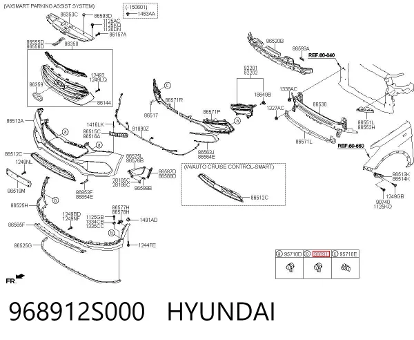 Sensor de estacionamiento delantero 968912S000 Hyundai/Kia