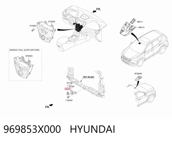 Sensor de temperatura ambiente 969853X000 Hyundai/Kia