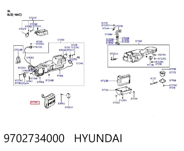 Evaporador de aire acondicionado Hyundai Sonata III
