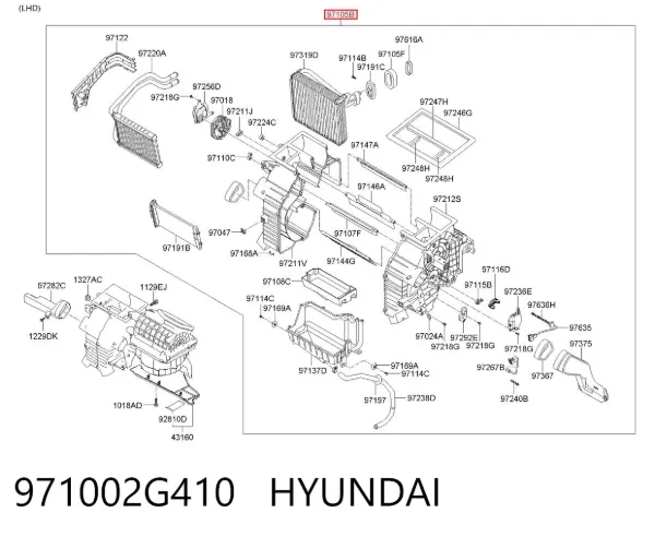 Caja de calefacción completa 971002G410 Hyundai/Kia