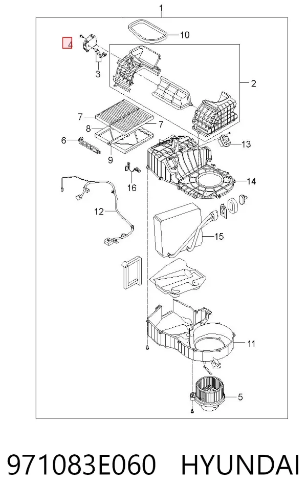 Actuador de compuerta de la calefacción 971083E060 Hyundai/Kia