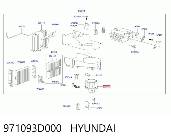Ventilador habitáculo 971093D000 Hyundai/Kia