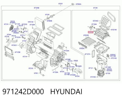 Actuador de compuerta de calefacción HYUNDAI 971242D000