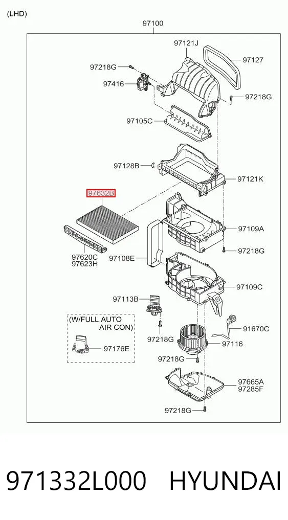Filtro de habitáculo 971332L000 Hyundai/Kia