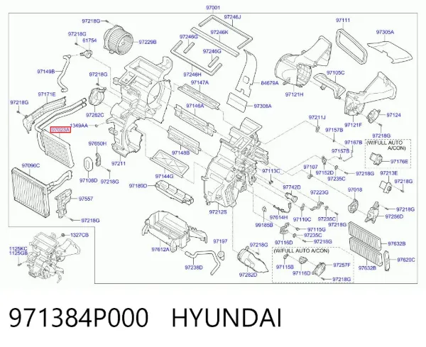 Radiador calefacción 971384P000 Hyundai/Kia