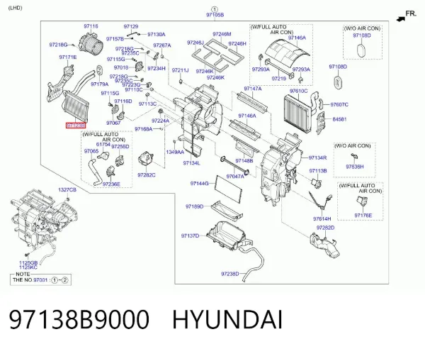 Radiador calefacción 97138B9000 Hyundai/Kia