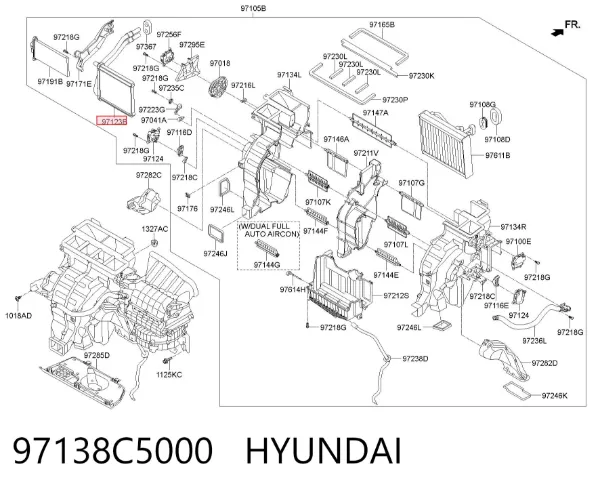 Radiador calefacción 97138C5000 Hyundai/Kia