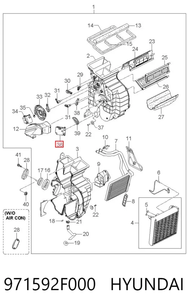 Actuador de compuerta de la calefacción 971592F000 Hyundai/Kia