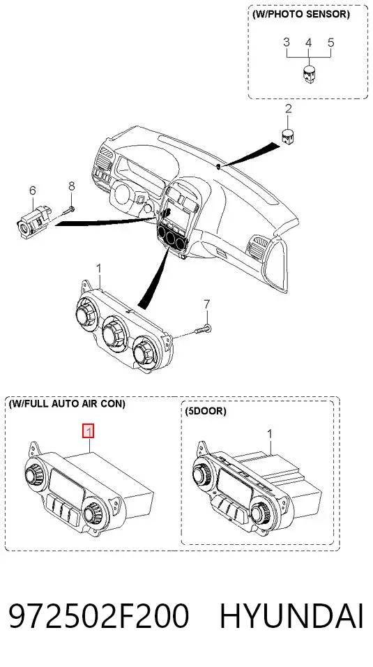 Resistencia de calefacción 972502F200 Hyundai/Kia