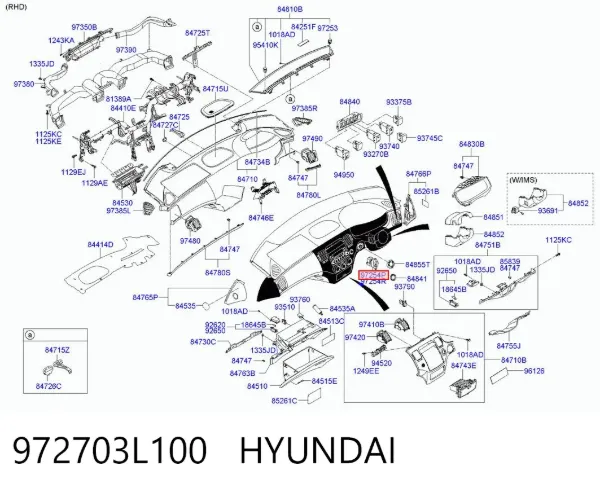 Sensor de la temperatura interior 972703L100 Hyundai/Kia