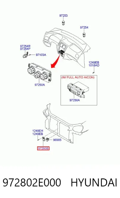 Sensor de contaminación del aire HYUNDAI 972802E000