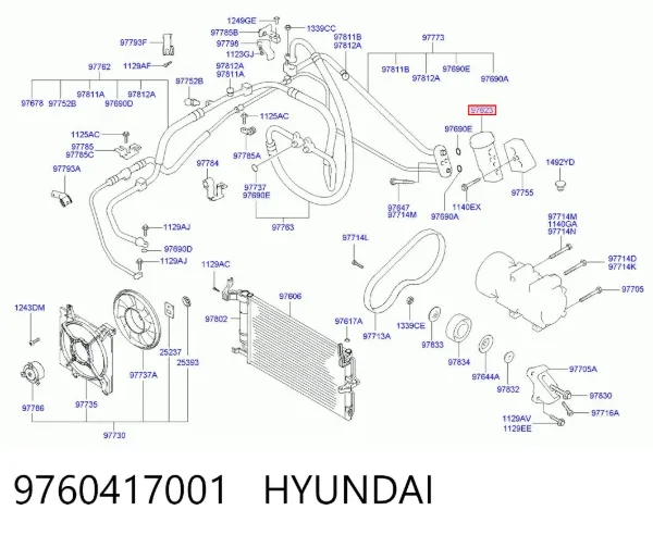 Válvula TRV del aire acondicionado 9760417001 Hyundai/Kia