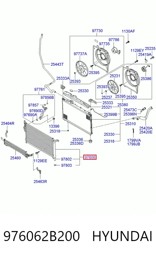 Condensador aire acondicionado 976062B200 Hyundai/Kia