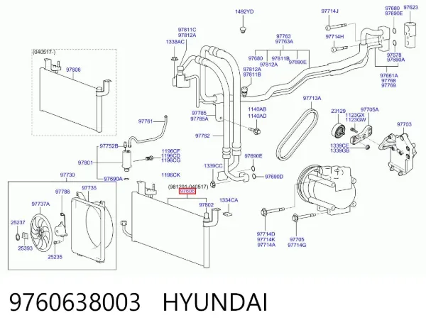 Condensador aire acondicionado 9760638003 Hyundai/Kia