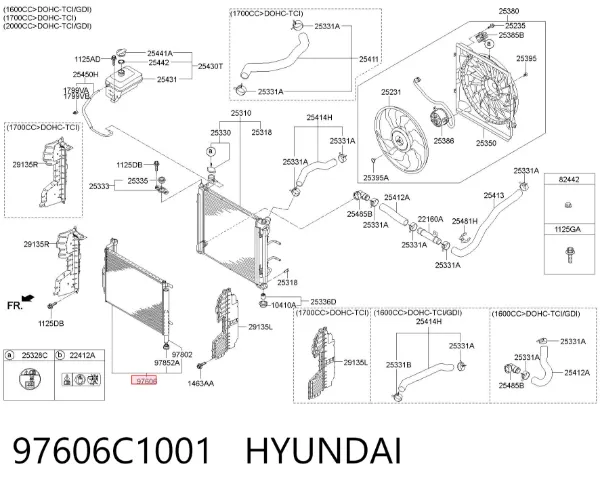 Condensador aire acondicionado 97606C1001 Hyundai/Kia