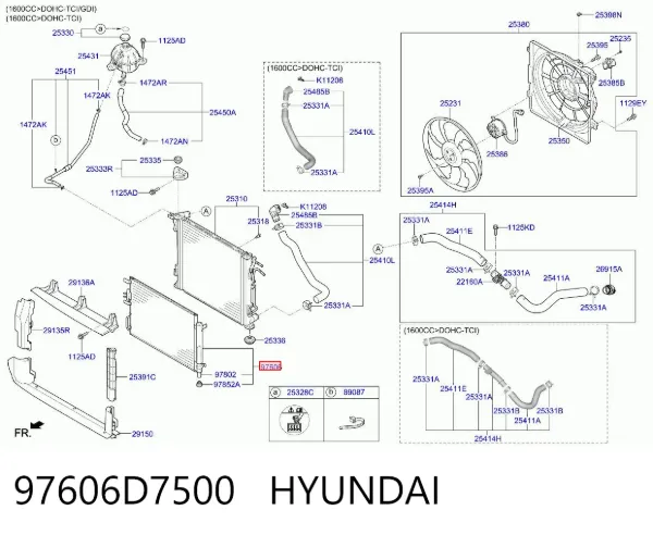 Condensador aire acondicionado 97606D7500 Hyundai/Kia
