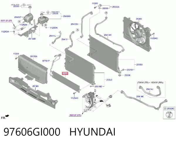 Condensador aire acondicionado 97606GI000 Hyundai/Kia