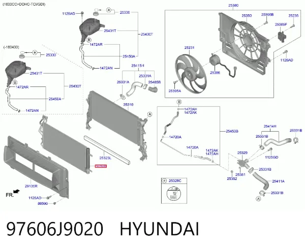 Condensador aire acondicionado 97606J9020 Hyundai/Kia
