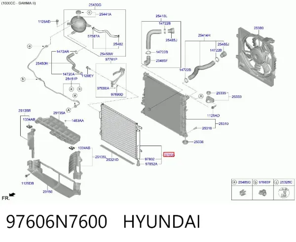 Condensador aire acondicionado 97606N7600 Hyundai/Kia