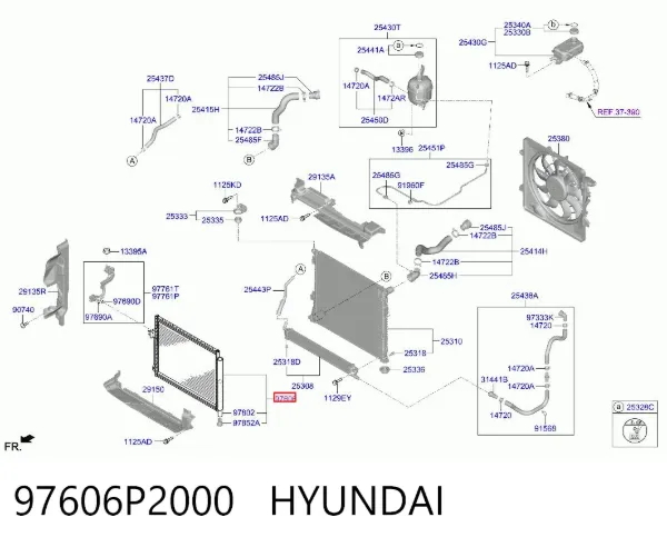 Condensador aire acondicionado 97606P2000 Hyundai/Kia