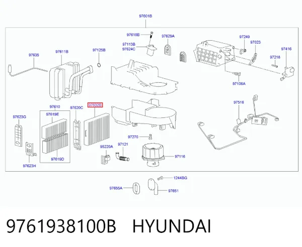 Filtro de habitáculo 9761938100B Hyundai/Kia