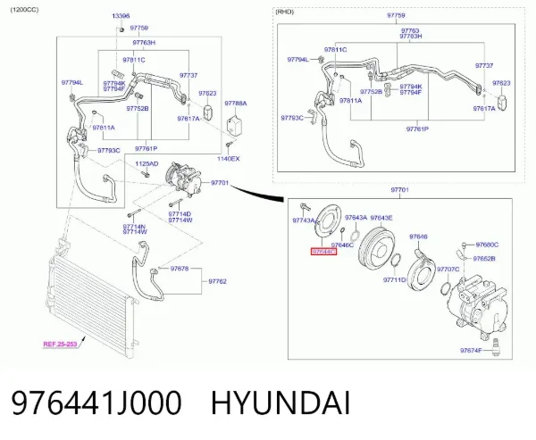 Acoplamiento magnético, compresor del aire acondicionado  Hyundai Accent IV