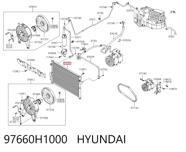 Condensador aire acondicionado 97660H1000 Hyundai/Kia