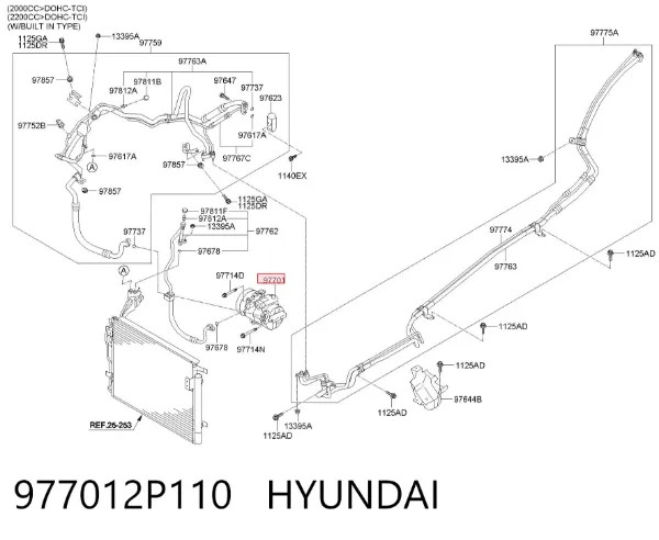 Compresor de aire acondicionado 977012P110 Hyundai/Kia