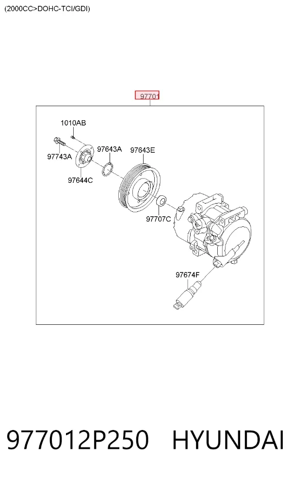 Compresor de aire acondicionado 977012P250 Hyundai/Kia