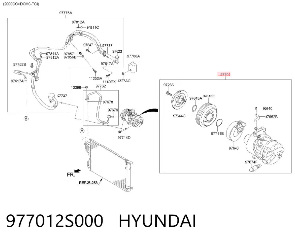 Compresor de aire acondicionado 977012S000 Hyundai/Kia
