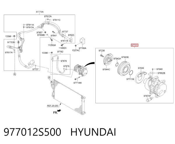 Compresor de aire acondicionado 977012S500 Hyundai/Kia