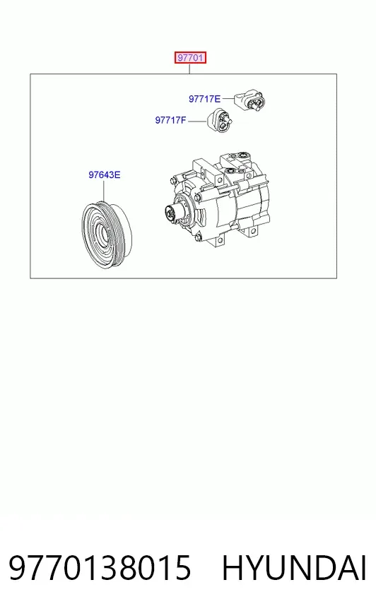 Compresor de aire acondicionado 9770138015 Hyundai/Kia