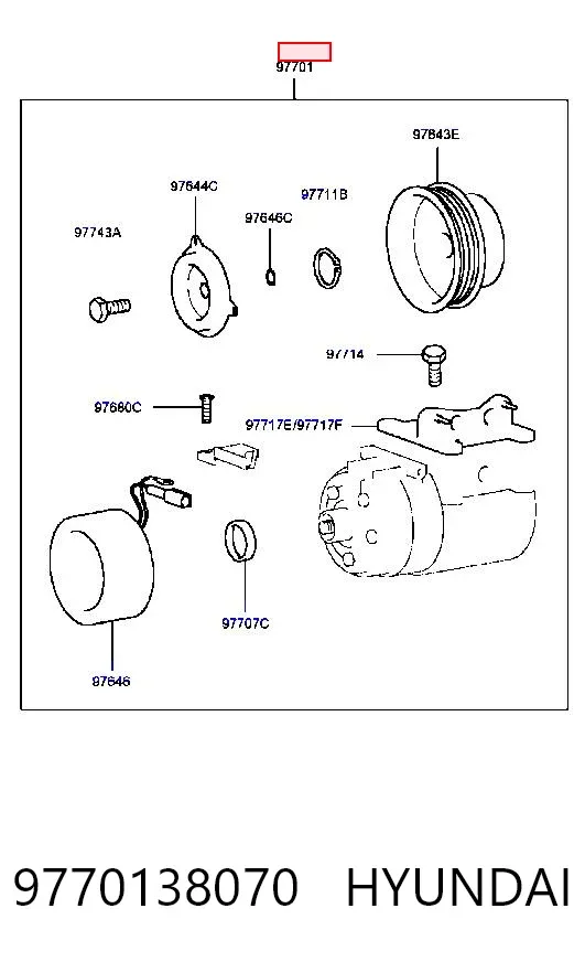 Compresor de aire acondicionado 9770138070 Hyundai/Kia
