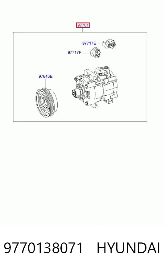Compresor de aire acondicionado 9770138071 Hyundai/Kia
