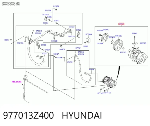 Compresor de aire acondicionado 977013Z400 Hyundai/Kia