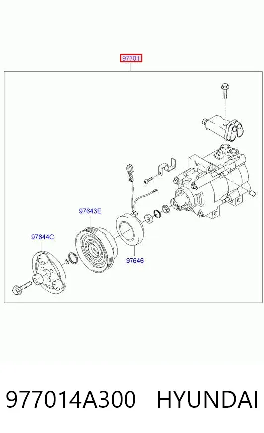 Compresor de aire acondicionado 977014A300 Hyundai/Kia