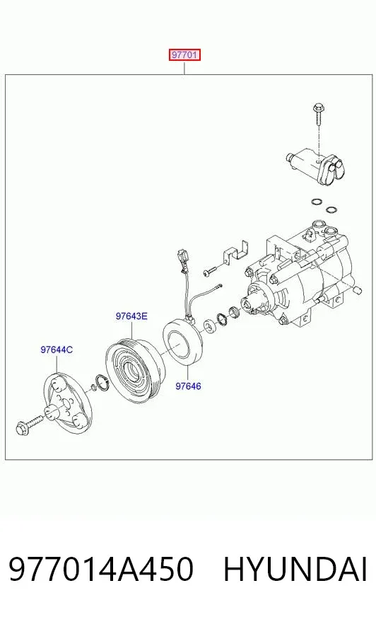 Compresor de aire acondicionado 977014A450 Hyundai/Kia