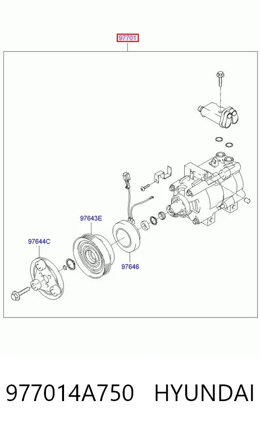 Compresor de aire acondicionado 977014A750 Hyundai/Kia