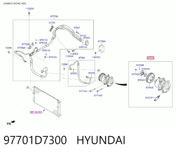 Compresor de aire acondicionado 97701D7300 Hyundai/Kia