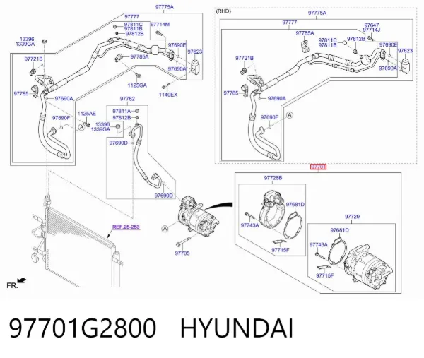 Compresor de aire acondicionado 97701G2800 Hyundai/Kia