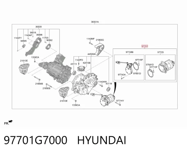 Compresor de aire acondicionado 97701G7000 Hyundai/Kia