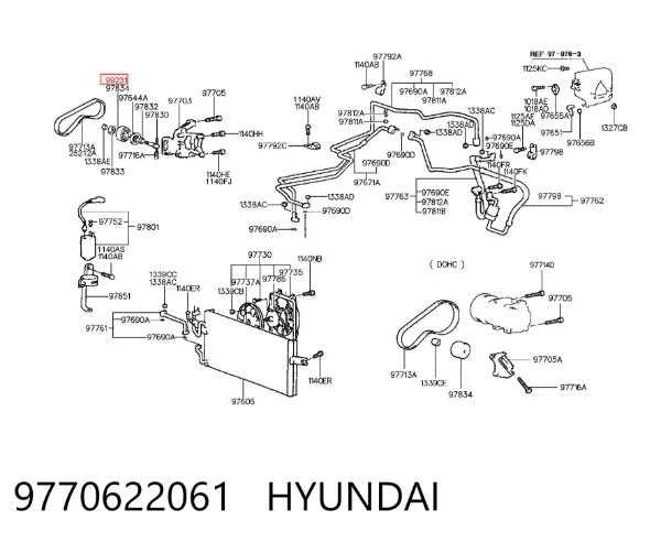 Polea tensora correa poli V 9770622061 Hyundai/Kia