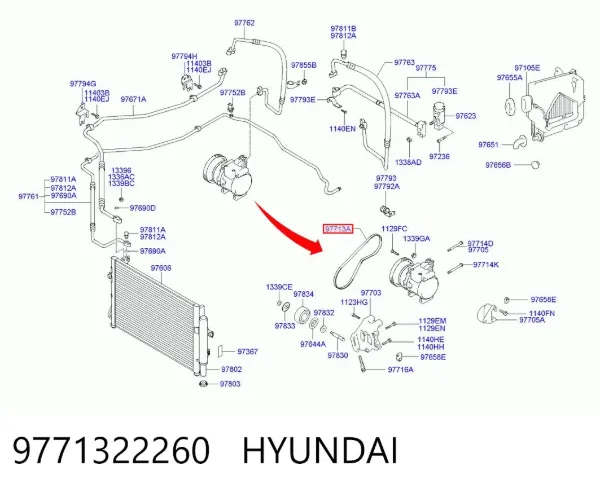 Correa de alternador 9771322260 Hyundai/Kia