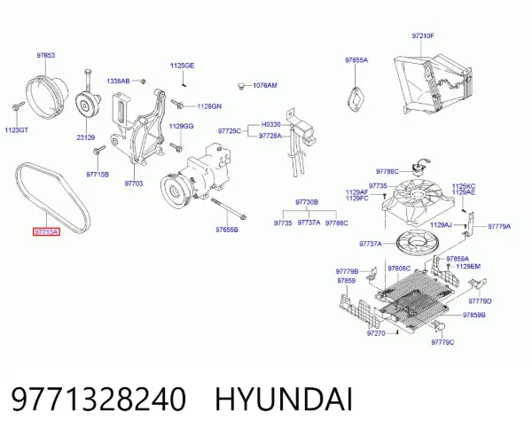 Correa de alternador 9771328240 Hyundai/Kia