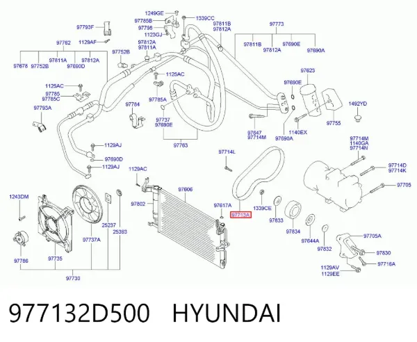 Correa de alternador 977132D500 Hyundai/Kia
