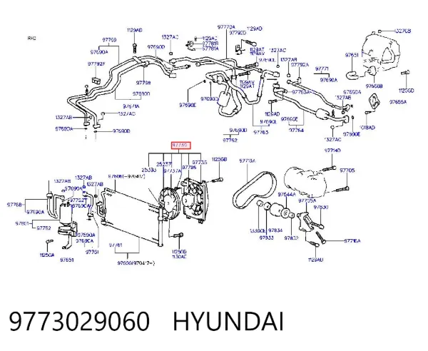 Difusor del radiador del aire acondicionado con ventilador y motor 9773029060 Hyundai/Kia